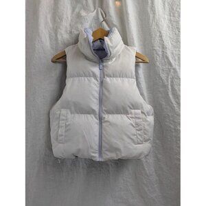 All in motion women's small reversible white and periwinkle zip up puffer vest